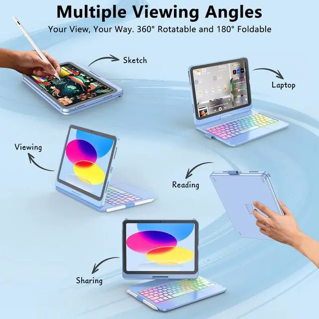 Alt view image 3 of 7 - Touch Keyboard Case for iPad A16 11th Generation/10th Generation 10.9 inch