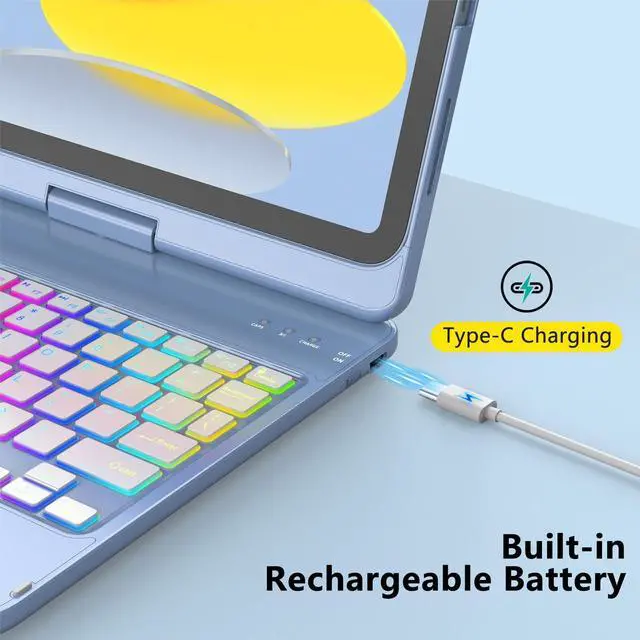 Alt view image 7 of 7 - Touch Keyboard Case for iPad A16 11th Generation/10th Generation 10.9 inch