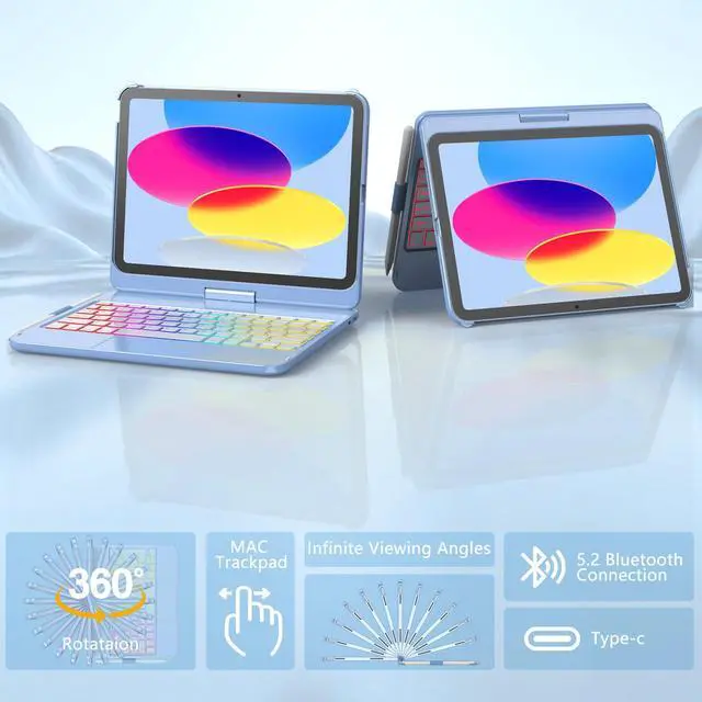 Alt view image 5 of 7 - Touch Keyboard Case for iPad A16 11th Generation/10th Generation 10.9 inch