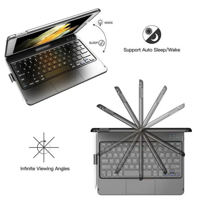 Alt view image 4 of 7 - Touch for iPad 9th Generation Case with Keyboard (10.2", 2021)