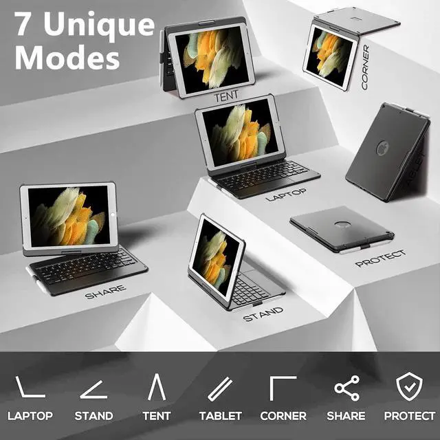 Alt view image 5 of 7 - Touch for iPad 9th Generation Case with Keyboard (10.2", 2021)