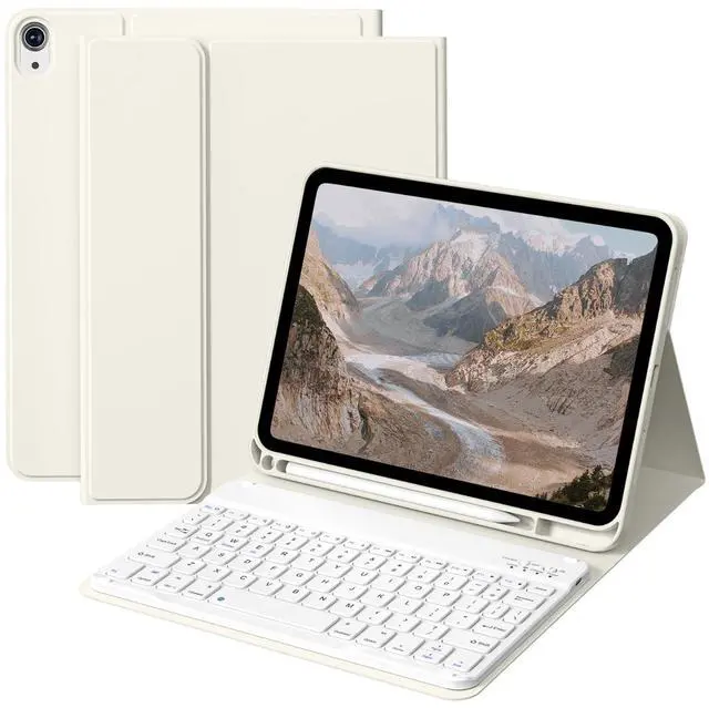 Main image of for iPad (A16) 11th/10th Generation Case with Keyboard, Cream White