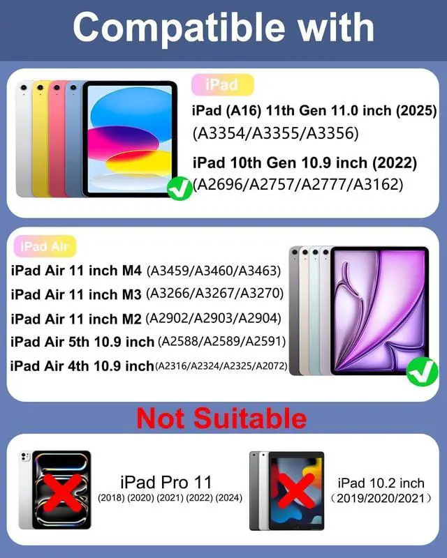 Alt view image 2 of 7 - Touchpad Keyboard Case for iPad A16 11th/10th Generation/Air 11