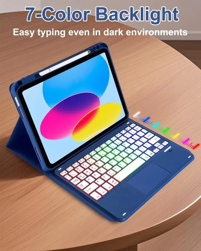 Alt view image 7 of 7 - Touchpad Keyboard Case for iPad A16 11th/10th Generation/Air 11