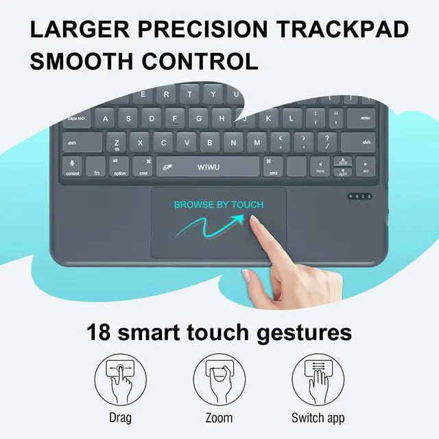 Alt view image 7 of 7 - iPad Keyboard Case Air 11 Inch M4/M3/M2 10th Gen 360°Stand Magnetic Detachable case with Keyboard Backlit Keys Trackpad with Pencil Holder Grey (for iPad 11/10/Air 5/4/11"(M2/M3) Pro 11" 4/3/2/1)