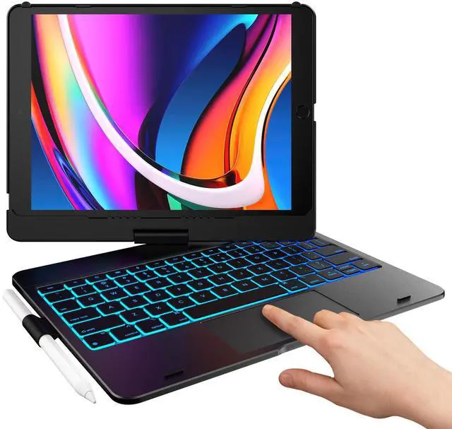 Main image of Touch Keyboard Case for iPad 9th/8th/7th Gen, 360° Rotating