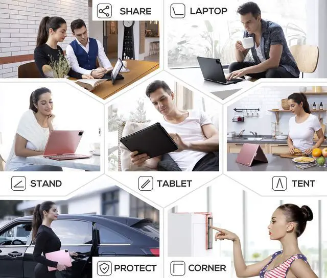 Alt view image 6 of 7 - Touch Keyboard Case for iPad 9th/8th/7th Gen, 360° Rotating