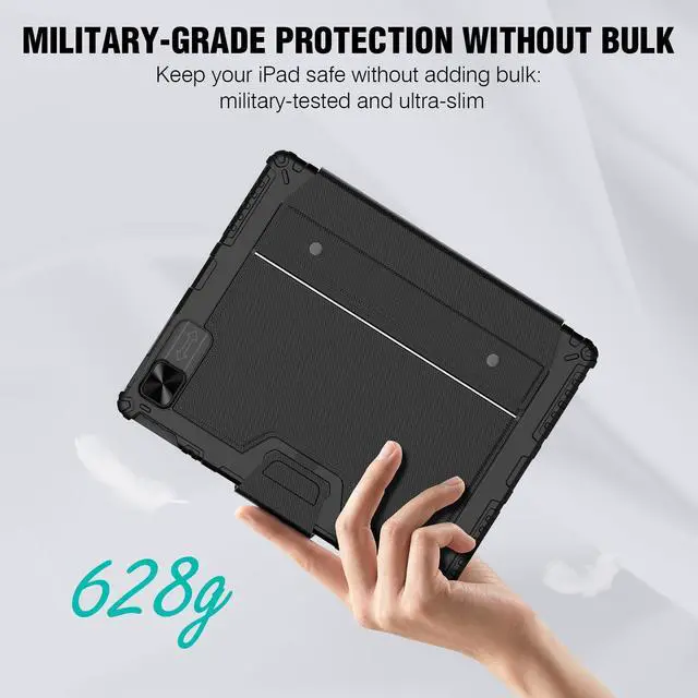 Alt view image 7 of 7 - Protective iPad A16 11th 10th Gen Case with Keyboard, Portrait/Landscape Modes, Detachable Keyboard with Multi-Touch Trackpad, Camera Cover & Pencil Holder for iPad 11th 2025/10th 2022 10.9"