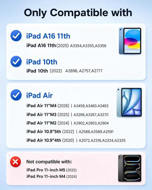 Alt view image 2 of 7 - for iPad A16 11th/10th, Air 11 Inch M4/M3/M2/5th/4th Keyboard Case