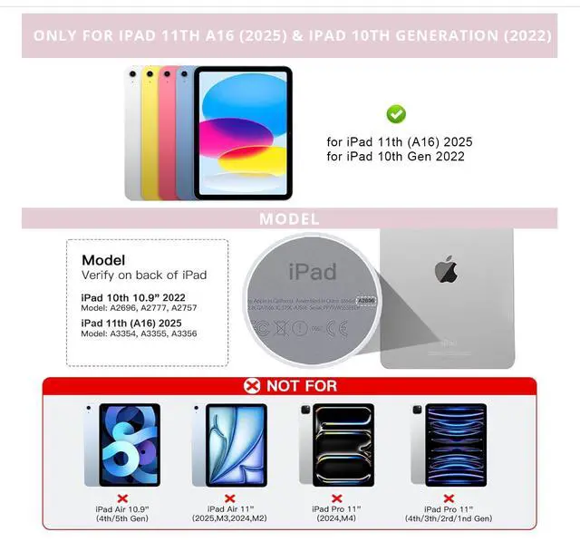 Alt view image 2 of 7 - for iPad 11th(A16, 2025)/10th Generation Case with Keyboard, Magic Keyboard 2022, Springy Backlit Keys, Stain-Resistant Surface, Multi-Touch Trackpad, Pink