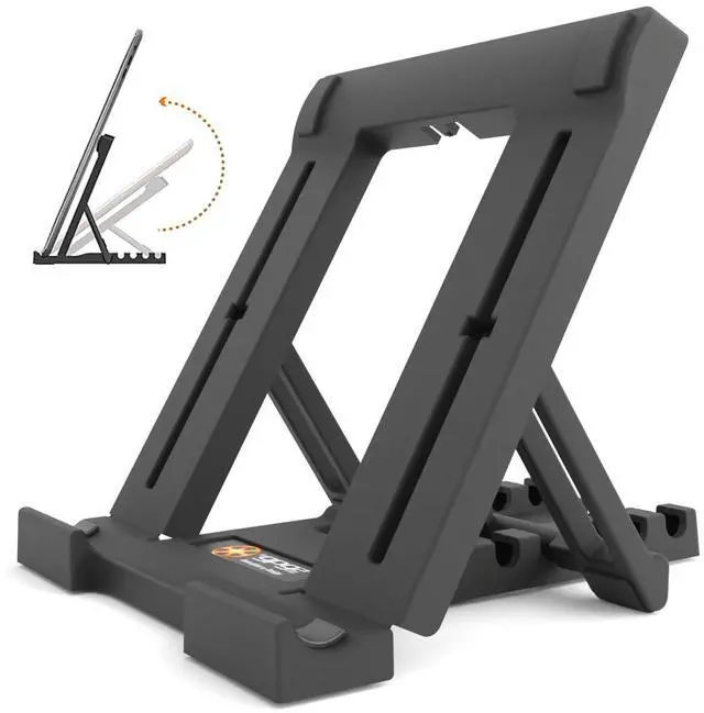 Main image of Tablet Stand for iPad, 5-Angle Foldable Holder for Desk, Bed & Couch, Non-Slip Base, Compatible with iPad, iPhone, Kindle, Samsung Galaxy & E-Readers, Portrait & Landscape