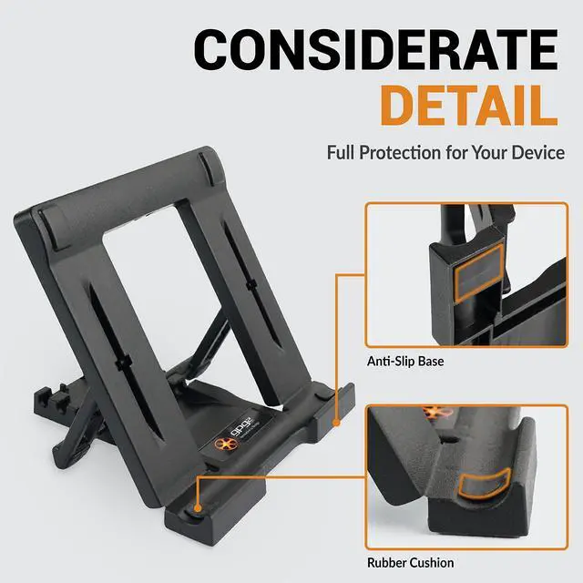 Alt view image 6 of 6 - Tablet Stand for iPad, 5-Angle Foldable Holder for Desk, Bed & Couch, Non-Slip Base, Compatible with iPad, iPhone, Kindle, Samsung Galaxy & E-Readers, Portrait & Landscape