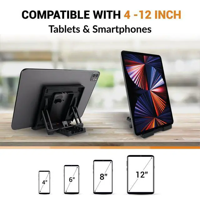Alt view image 5 of 6 - Tablet Stand for iPad, 5-Angle Foldable Holder for Desk, Bed & Couch, Non-Slip Base, Compatible with iPad, iPhone, Kindle, Samsung Galaxy & E-Readers, Portrait & Landscape