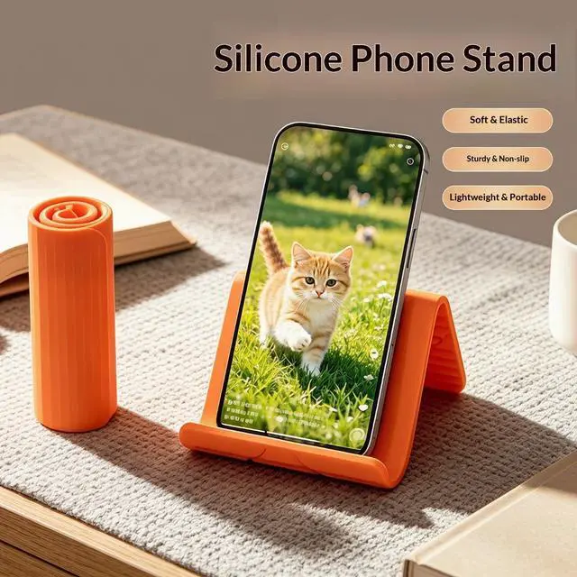 Alt view image 2 of 7 - Flexible Foldable Phone Holder Black