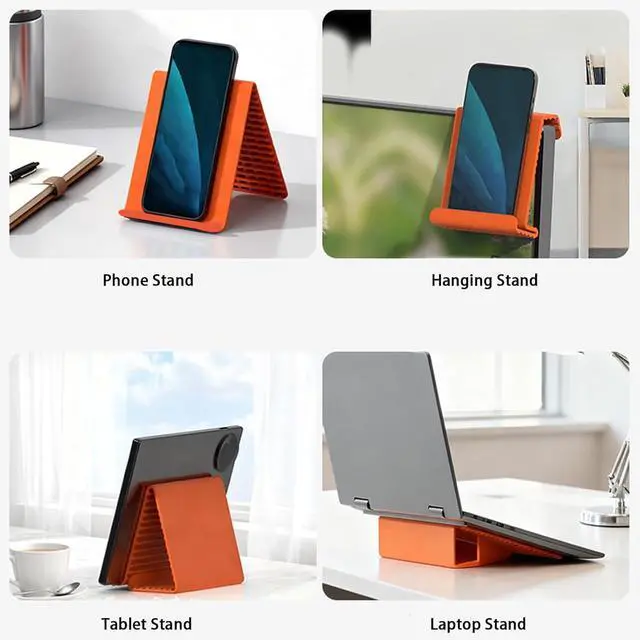 Alt view image 3 of 7 - Flexible Silicone Phone Holder Stand, Portable Foldable Universal Phone Grip, Bendable Multi-Angle Adjustable Gooseneck Stand for Desk, Compatible with iPhone Android Smartphones and Tablets (2PCS)