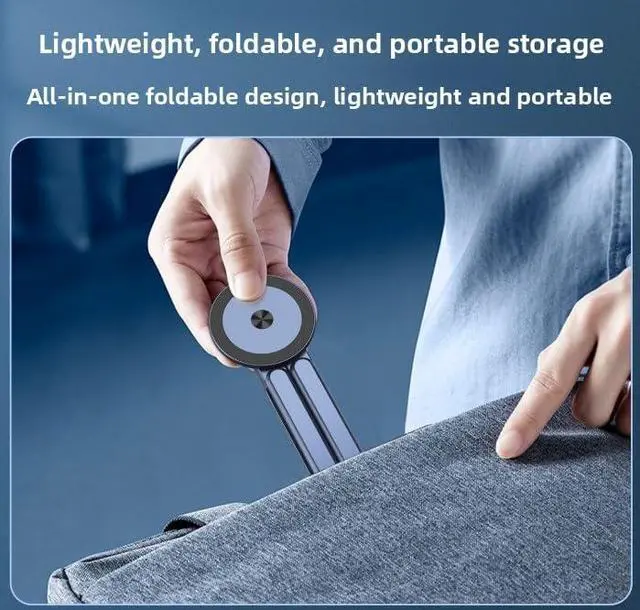 Alt view image 7 of 7 - Portable Laptop Stand for Desk, Foldable Adjustable Computer Riser with Magnetic Phone Holder, Aluminum Laptop Stand Tablet Stand Mobile Phone Holder (Navy Blue)
