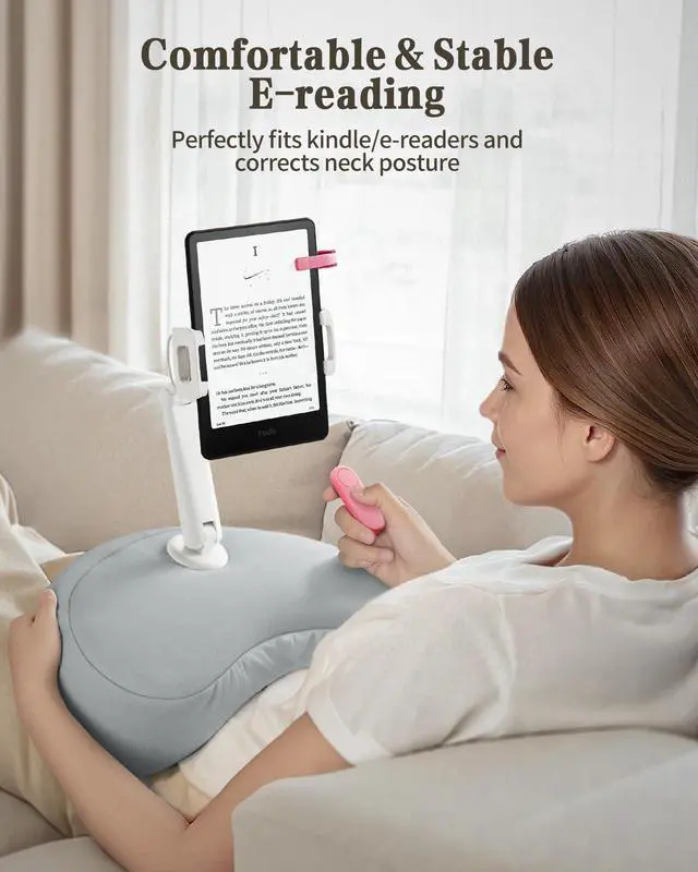 Alt view image 2 of 7 - Kindle Pillow Stand for Bed iPad & Tablet Holder (Gray)
