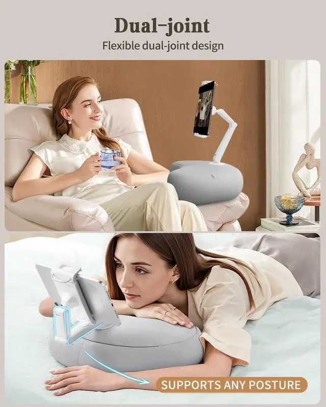 Alt view image 4 of 7 - Kindle Pillow Stand for Bed iPad & Tablet Holder (Gray)