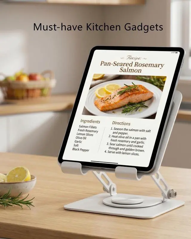 Alt view image 3 of 7 - Rotating Foldable Tablet and Phone Stand Holder for Desktop Use