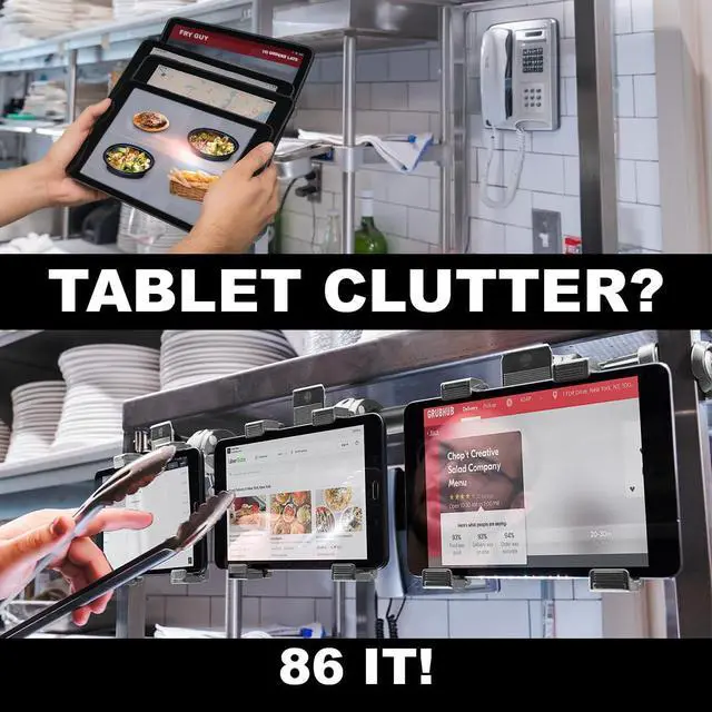 Alt view image 6 of 7 - TabDock Tower Triple Tablet Clamp Mount 7-10" for POS & Delivery Apps