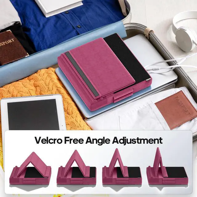 Alt view image 4 of 7 - Tablet Pillow Stand, Multi-Angle Viewing Ipad Holder for Lap, Bed and Desk, Foldable Soft Pad Dock with Stylus Mount Compatible with Ipad Pro 12.9, 10.5, 11, Air, Mini, Phones, Books, E-Reader