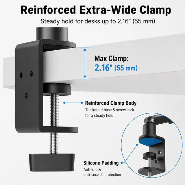 Alt view image 6 of 7 - iPad Holder For Desk, Adjustable Tablet Arm iPad Desk Mount with C-Clamp