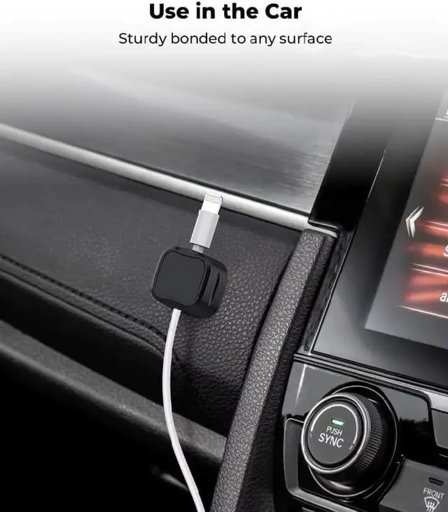 Alt view image 6 of 7 - Magnetic Cord Cable Organizer Clips, Desktop Cord Managment Holder for Home Office Nighstand, 6 Pack (Black)