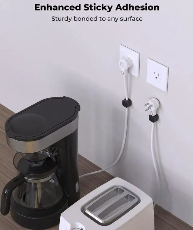Alt view image 7 of 7 - Magnetic Cord Cable Organizer Clips, Desktop Cord Managment Holder for Home Office Nighstand, 6 Pack (Black)