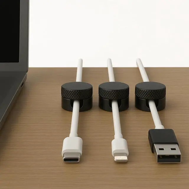 Alt view image 2 of 7 - 3PCS Premium Cord Holder for Nightstand, Computer Cord Organizer for Desk, Appliance Cord Organizers, Stick-On Cable Clip for Charger, Laptop, USB, Headphones, Wire Management Set, Black