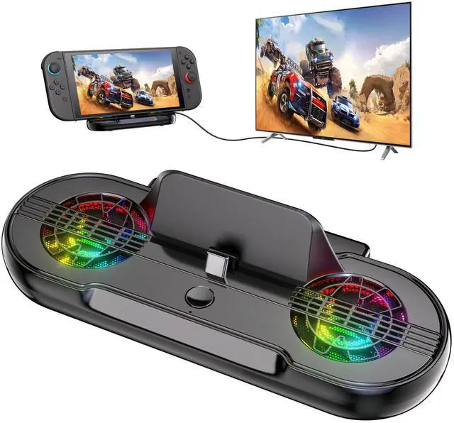 Main image of Dock Station for Switch 2, Portable TV Docking Station with 4K@120Hz HDMI Output, USB-C & 2 USB Ports, RGB Lighting, Compatible with Nintendo Switch 2