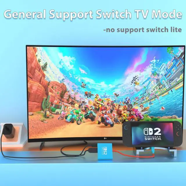 Alt view image 3 of 6 - Switch 2 Dock, Switch Docking Station for Nintendo Switch1 Dock, Portable Switch2 TV Adapter Support 4K/60HZ Switch2 TV Mode Compatible Switch2/1/OLED, Travel with HDMI2.0 USB3.0