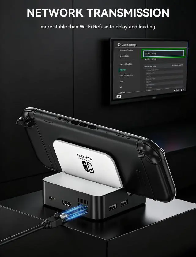Alt view image 2 of 7 - Switch 2 Dock for Nintendo Switch 2/OLED/Original Switch, Upgraded Docking Station with Ethernet, HDMI 2.0 4K 60Hz, 3 USB & PD Fast Charge, YouTube Supported