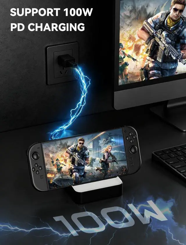Alt view image 4 of 7 - Switch 2 Dock for Nintendo Switch 2/OLED/Original Switch, Upgraded Docking Station with Ethernet, HDMI 2.0 4K 60Hz, 3 USB & PD Fast Charge, YouTube Supported