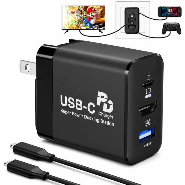 Main image of Switch 2 Docking Station,4K@120Hz HDMI,60W PD Fast Charging with 1.5m Cable