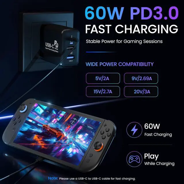 Alt view image 4 of 7 - Switch 2 Docking Station,4K@120Hz HDMI,60W PD Fast Charging with 1.5m Cable