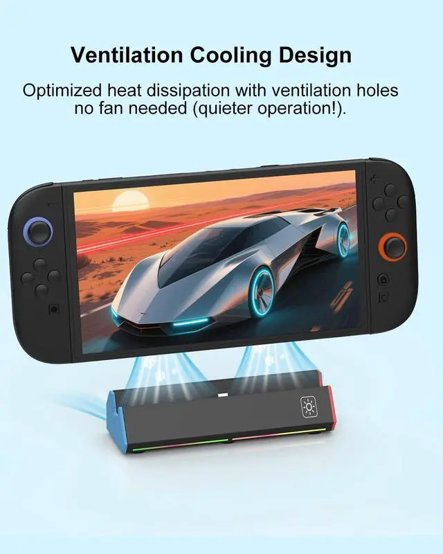 Alt view image 7 of 7 - Switch 2 TV Dock for Nintendo Switch 2, Portable Switch 2 Docking Station Replacement 4K High Definition HDMI/Type C/3.0 USB Port LED Light for Official Nintendo Switch 2