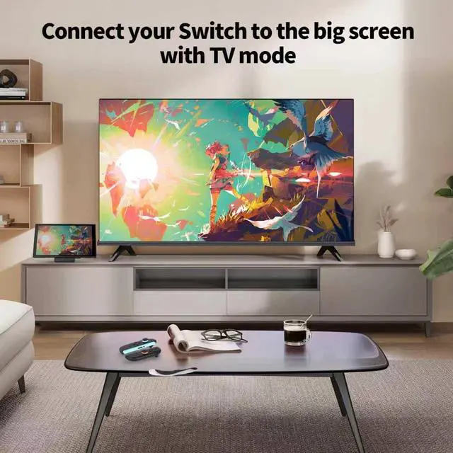 Alt view image 2 of 7 - TV Dock Station for Switch 2 and Gen 1, Mini Portable TV Base Docking Station Charging Stand Playstand Replacement Accessories with 4K@120Hz HDMI Adapter for Switch, OLED