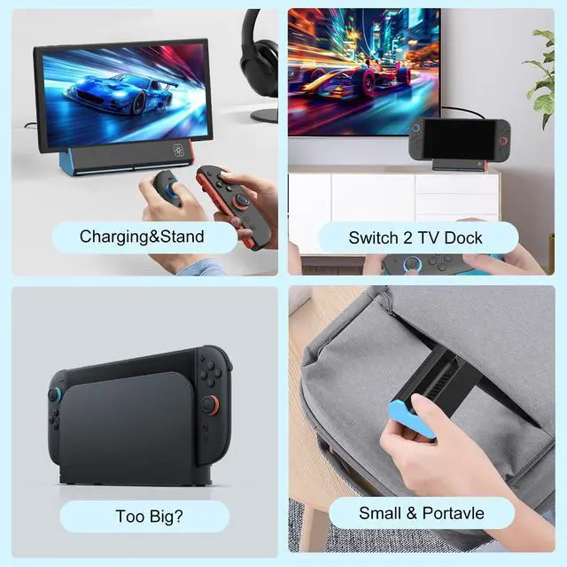 Alt view image 4 of 7 - Switch 2 Dock Station for Nintendo Switch 2 with 4K 120Hz HDMI