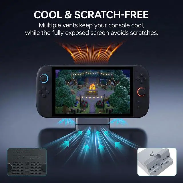 Alt view image 3 of 7 - Dock Station for Switch 2/Switch,4K TV Docking Base,Case Friendly