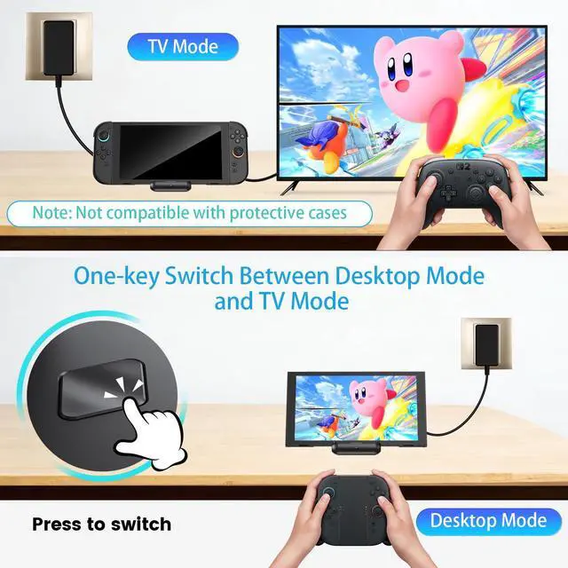 Alt view image 4 of 7 - Switch 2 Dock, for Nintendo Switch 2/1/OLED, Portable Dock for TV, Travel