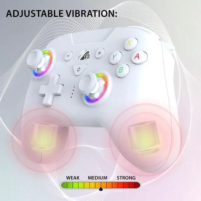 Alt view image 4 of 7 - Switch and Switch 2 Wireless Controller - LED Pro controller White
