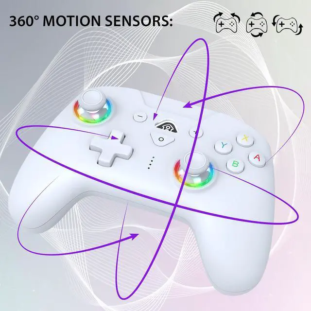 Alt view image 3 of 7 - Switch and Switch 2 Wireless Controller - LED Pro controller White