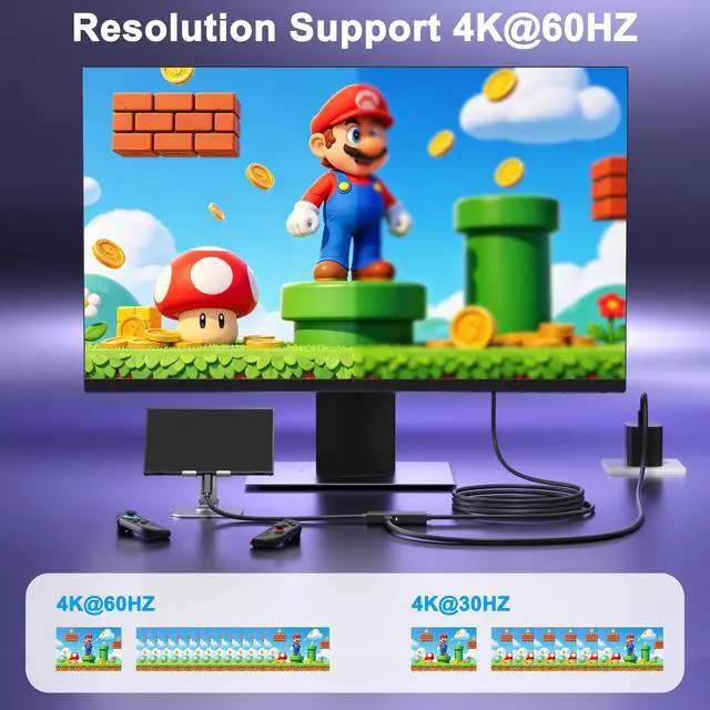 Alt view image 2 of 7 - Travel Portable Switch 2 Dock for Nintendo Switch 2/1/OLED HDMI Cable