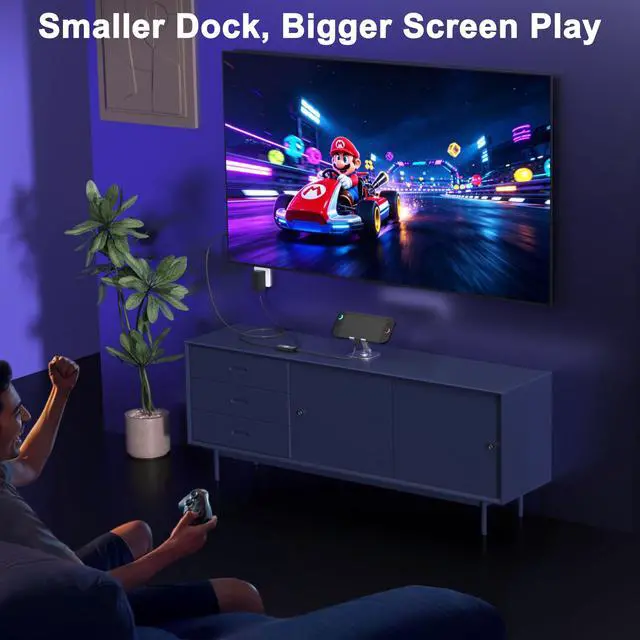 Alt view image 5 of 7 - Travel Portable Switch 2 Dock for Nintendo Switch 2/1/OLED HDMI Cable