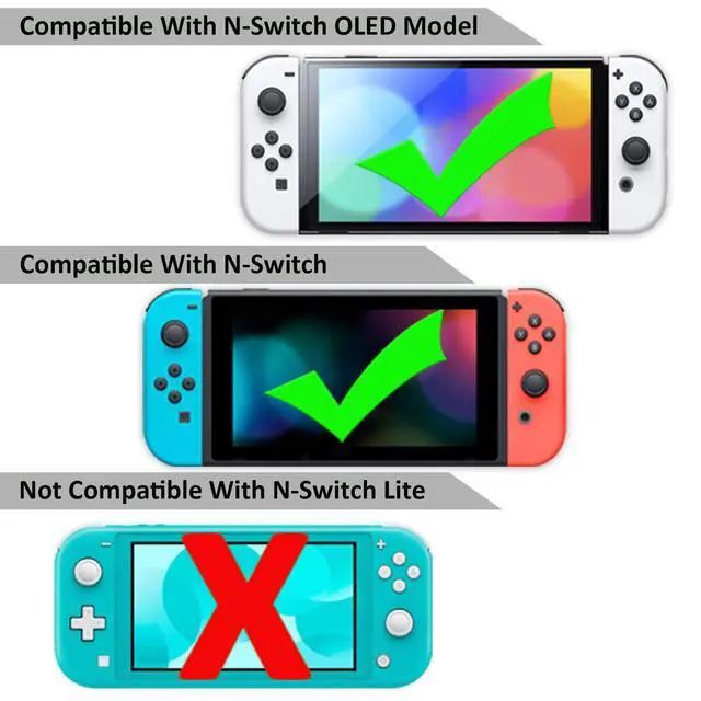 Alt view image 2 of 6 - Accessories Kit for Nintendo Switch / Switch OLED Model Games Bundle Wheel Grip Caps Carrying Case Screen Protector Controller
