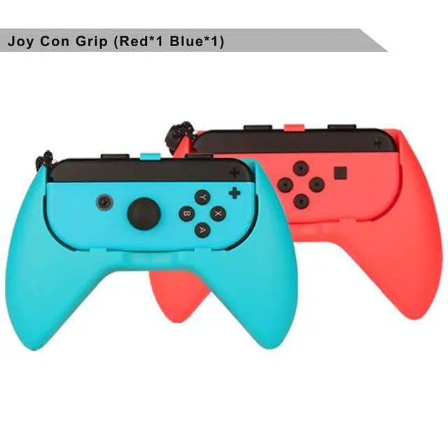 Alt view image 5 of 6 - Accessories Kit for Nintendo Switch / Switch OLED Model Games Bundle Wheel Grip Caps Carrying Case Screen Protector Controller