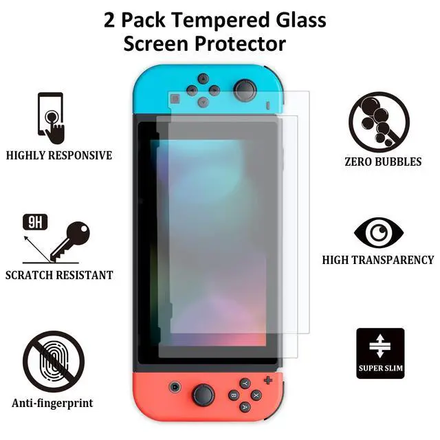 Alt view image 6 of 7 - Switch Accessories Bundle for Nintendo Switch Games, Kit with Carrying Case, Steering Wheels, Screen Protectors, Charging Dock, Grips, Caps (23 in 1)