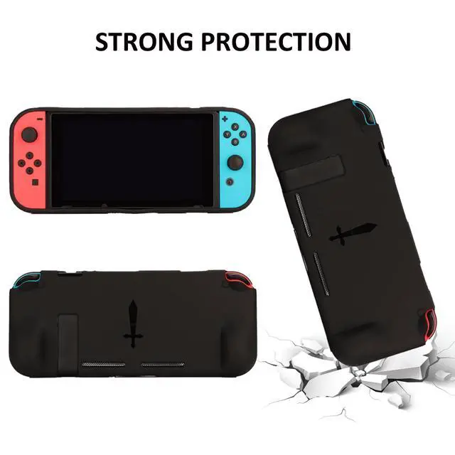 Alt view image 5 of 7 - Switch Accessories Bundle for Nintendo Switch Games, Kit with Carrying Case, Steering Wheels, Screen Protectors, Charging Dock, Grips, Caps (23 in 1)