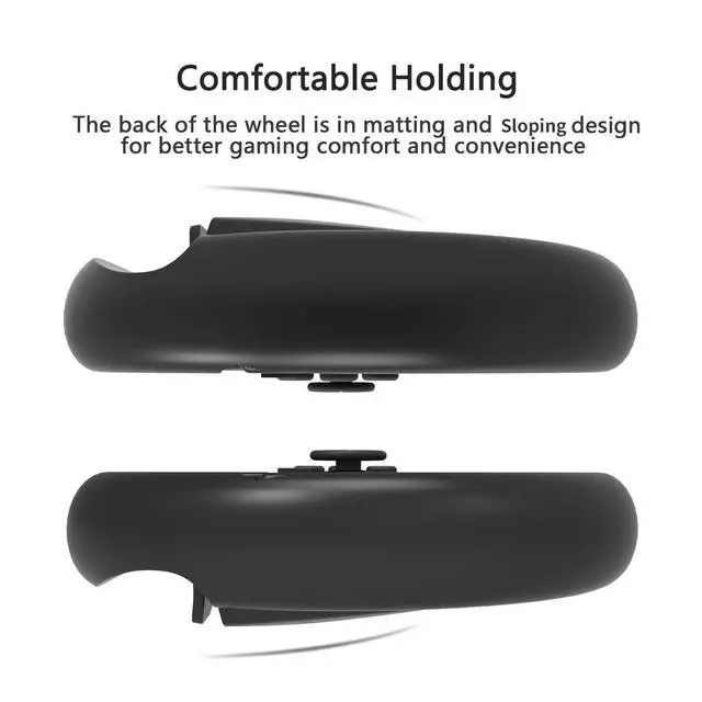 Alt view image 5 of 6 - 4 Pack Switch Steering Wheel Compatible with Mario Kart 8 Deluxe, Racing Wheel Accessories Compatible with Nintendo Switch/Switch OLED Joy Con Controller (Black x2, Red and Blue)