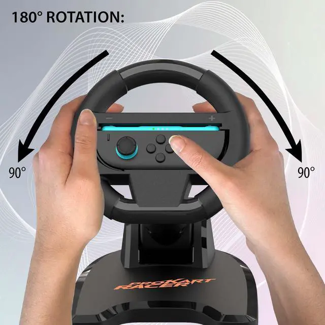 Alt view image 6 of 7 - Steering Wheel for Joy-Con Nintendo Switch and Switch 2 - Folding steering wheel with stand and suction cup holder compatible with Joycon Switch and Switch 2 Black